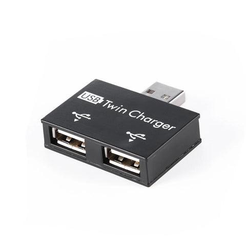 USB2.0 Male to Twin Charger Dual 2 Port USB Splitter Hub Adapter
