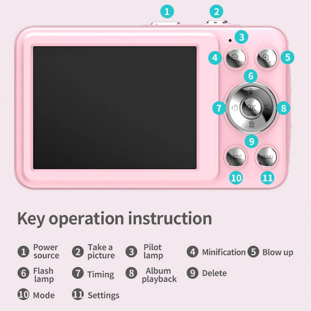 2.8Inch HD Screen Mini Digital Photo Camera TYPE-C Charging