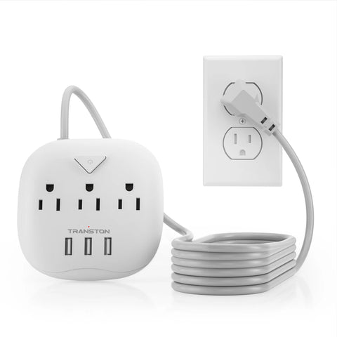 TRANSTON power strip with switch 3 power strip 3 USB Ports