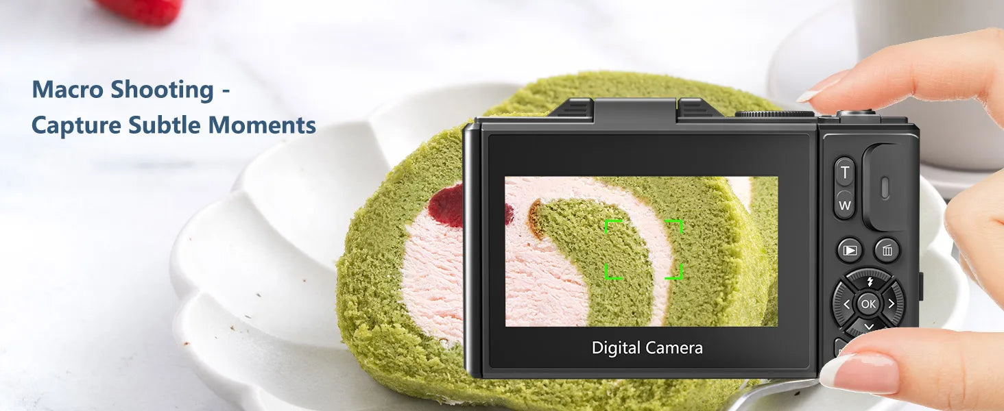 4K compact digital photography camera, 18x zoom video recorder