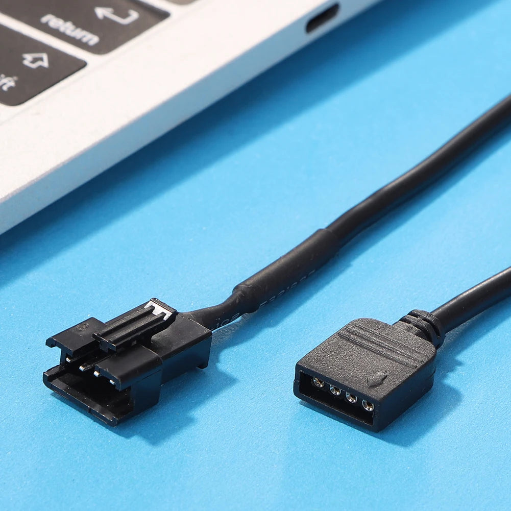 5V 3 Pin/12V 4 Pin 30cm Motherboard RGB LED Light Strip Adapter
