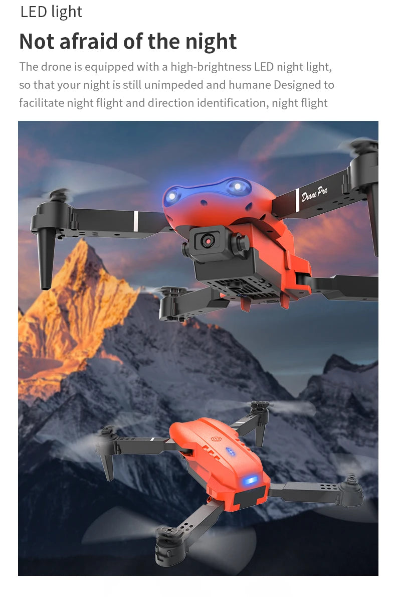 E99 PRO Drone with Flash Professional HD Dual Camera WIFI Quadcopter