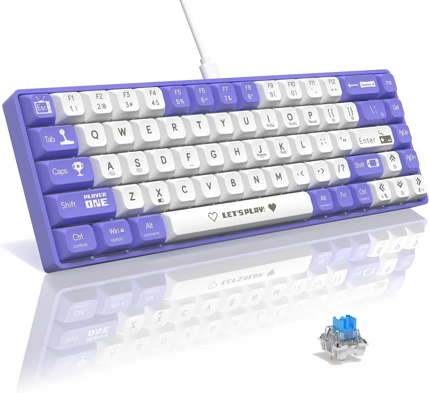 Wired Mechanical Gaming Keyboard Hot-Swappable RGB Rainbow