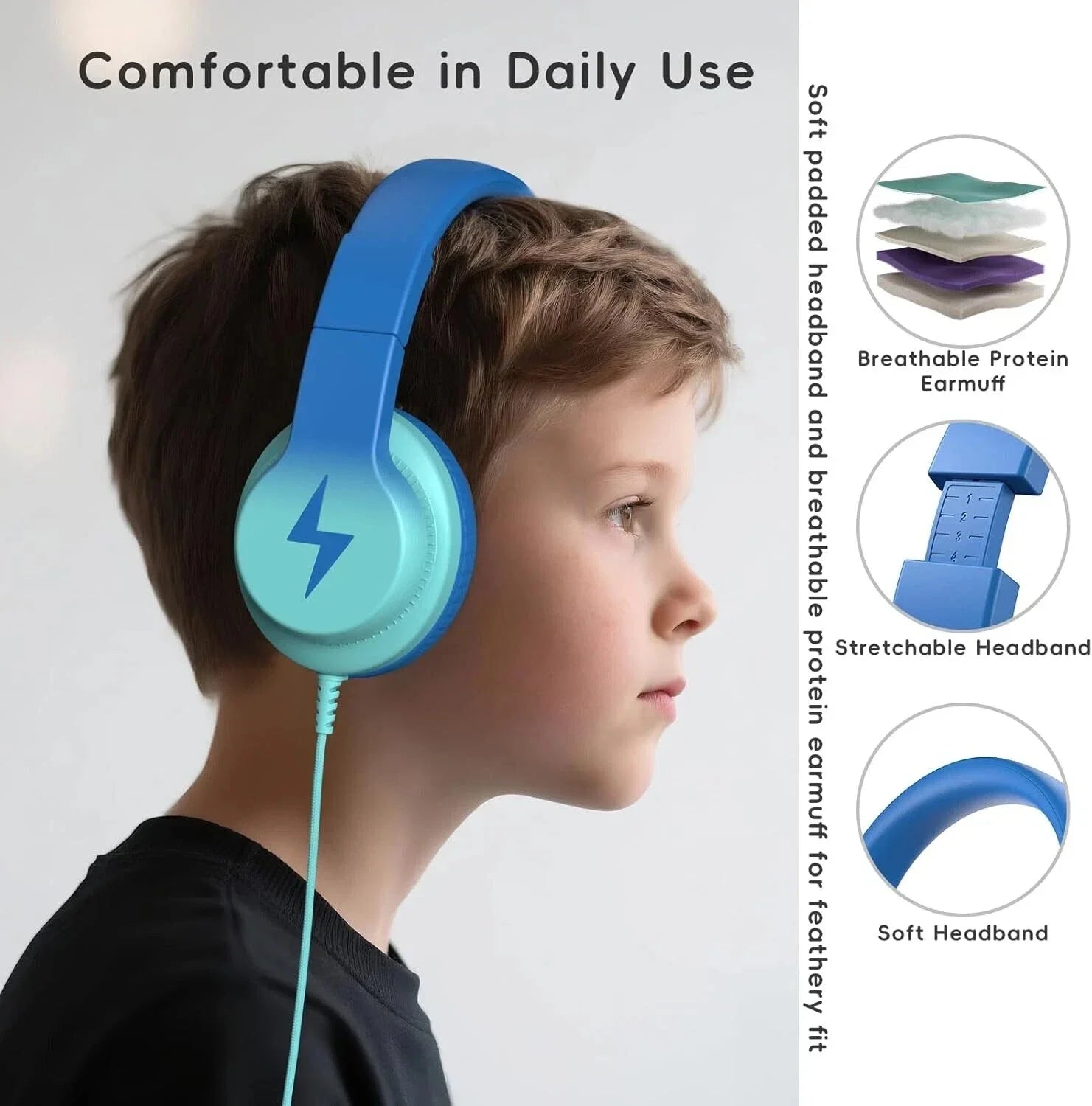 Kids Headphones Wired Headphones for Kids over Ear Microphone