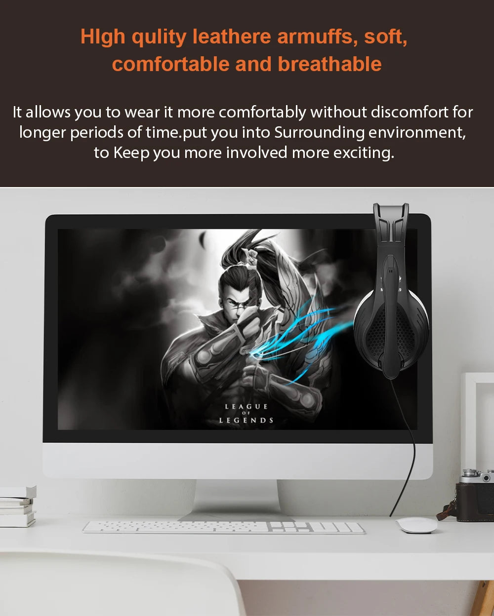 Wired Over Ear Headphones with Mic Noise Cancelling for Gaming