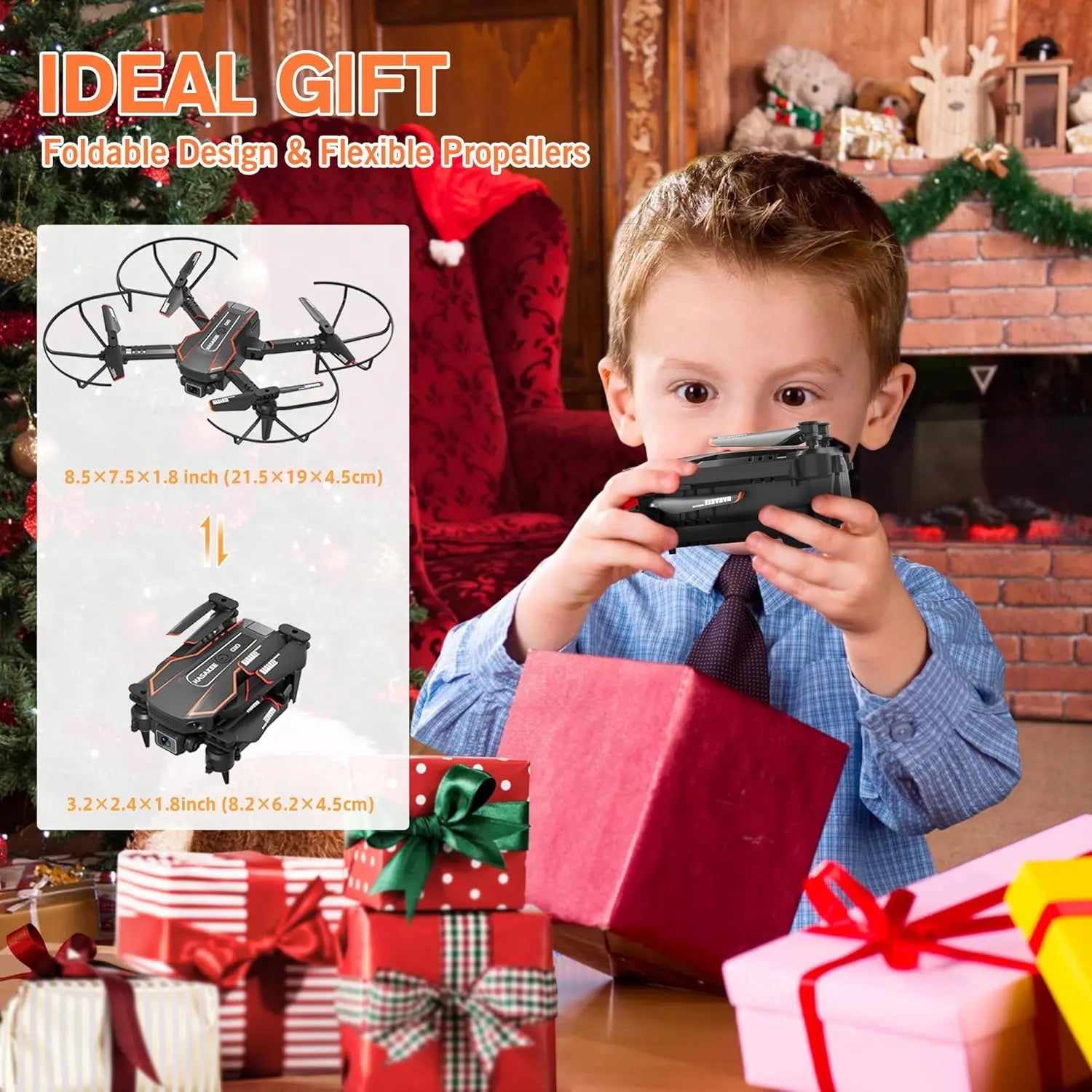 Mini Drone with Camera for Kids Remote Control Helicopter Toy
