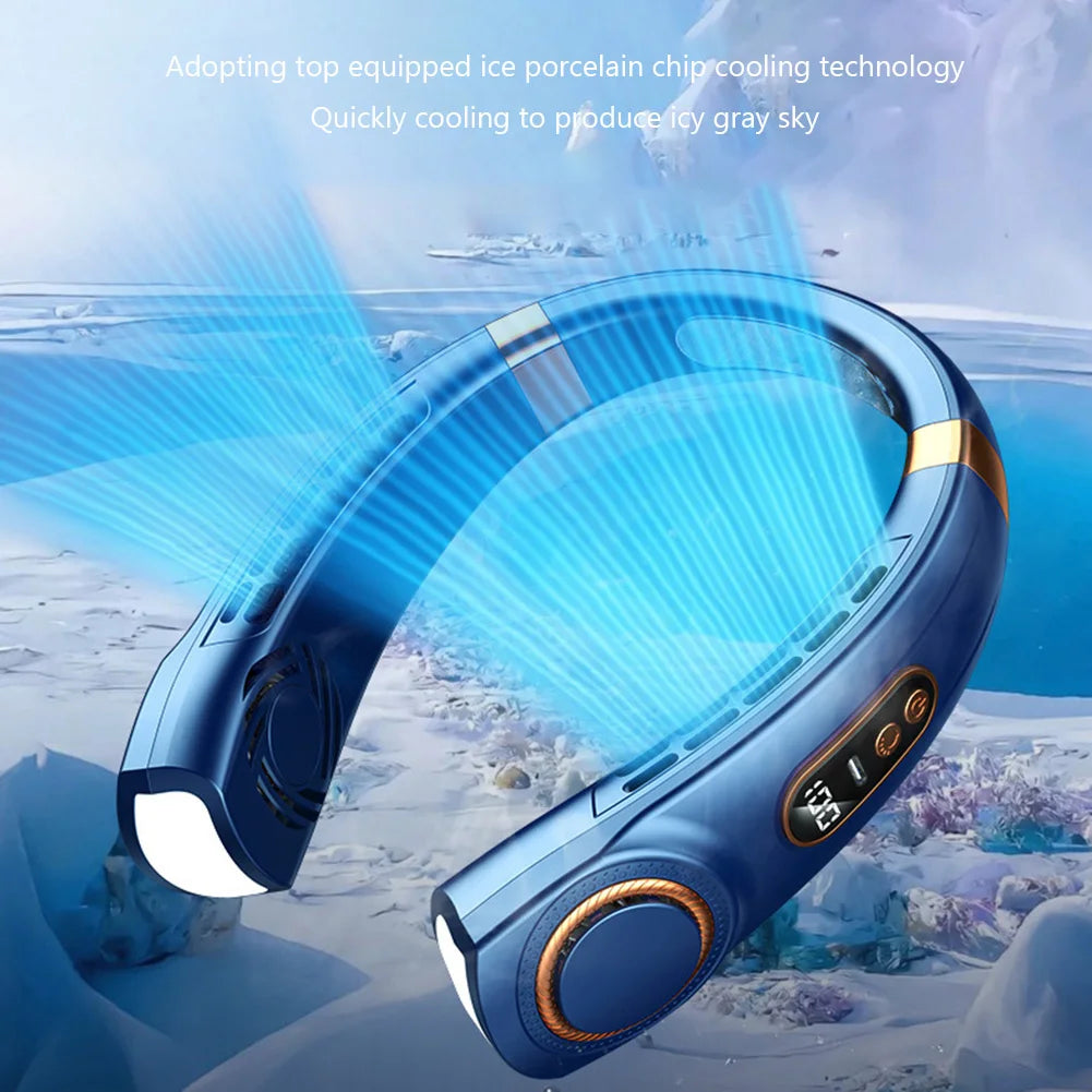 Bladeless Hanging Neck Fan Mute USB Small Cooling Fan LED