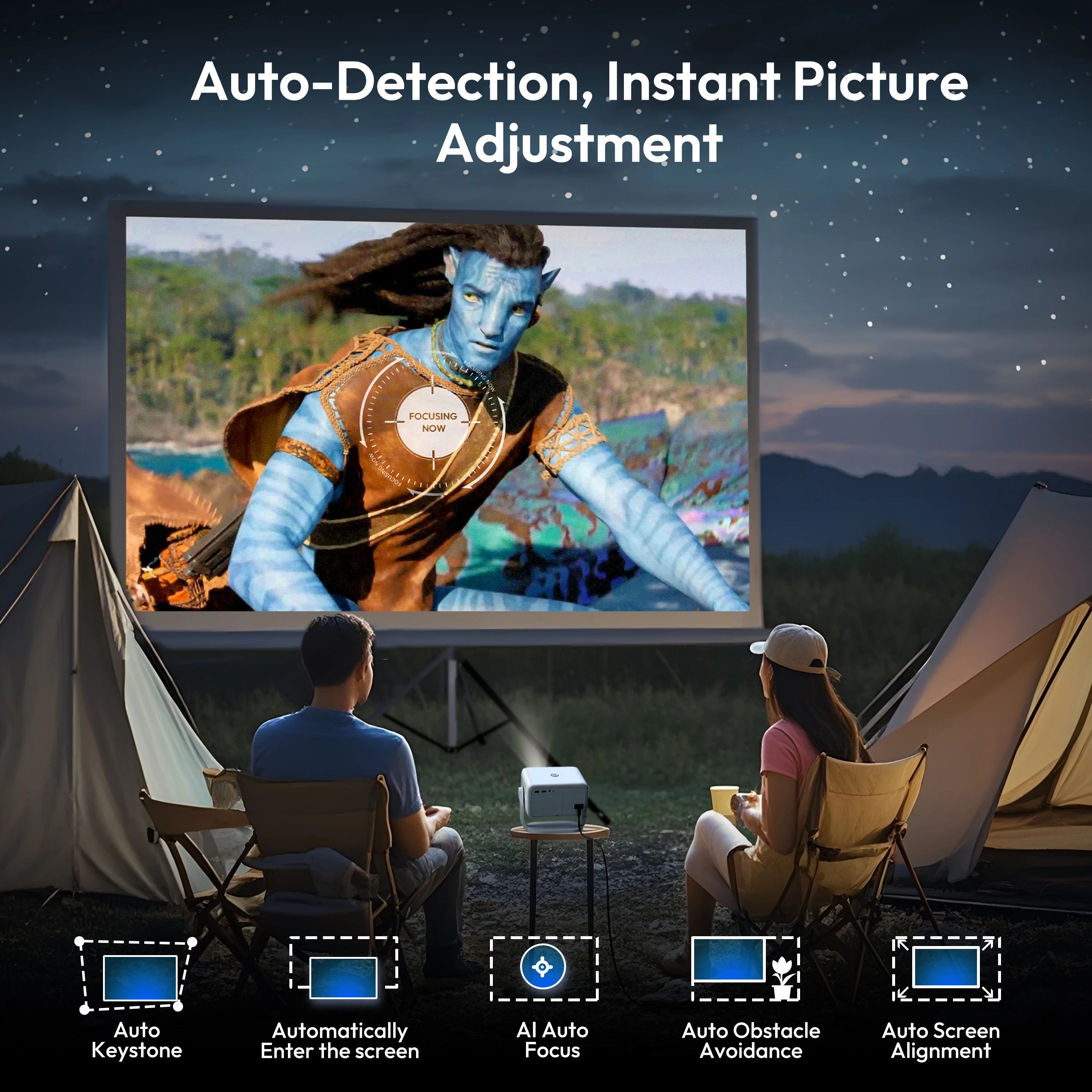 XGODY Gimbal N6 Projector Full HD Beam Android Projector Home