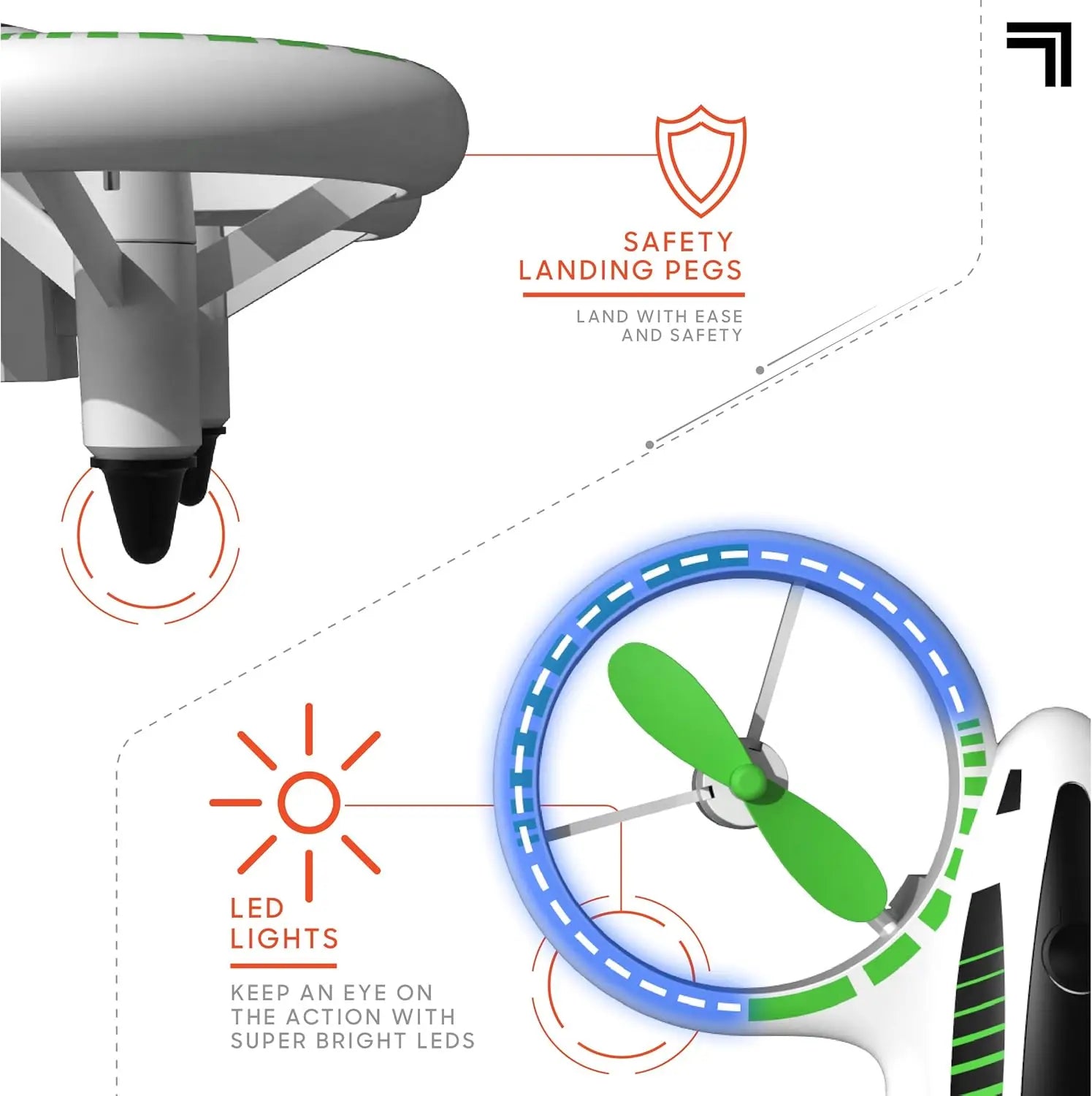 LED Glow Stunt Drone with Assisted Landing, Mini RC Quadcopter