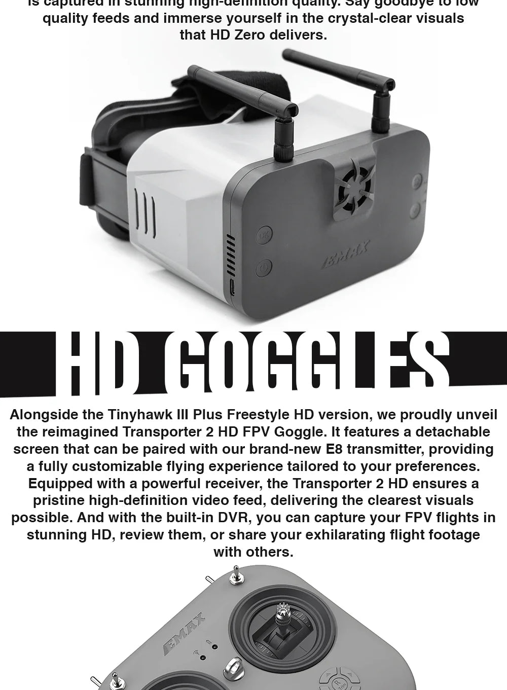 Official Elrs Tinyhawk III Plus Freestyle BNF FPV Racing Drone