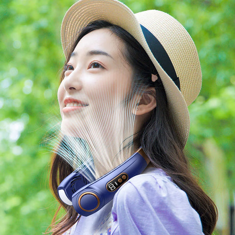 Bladeless Hanging Neck Fan Mute USB Small Cooling Fan LED