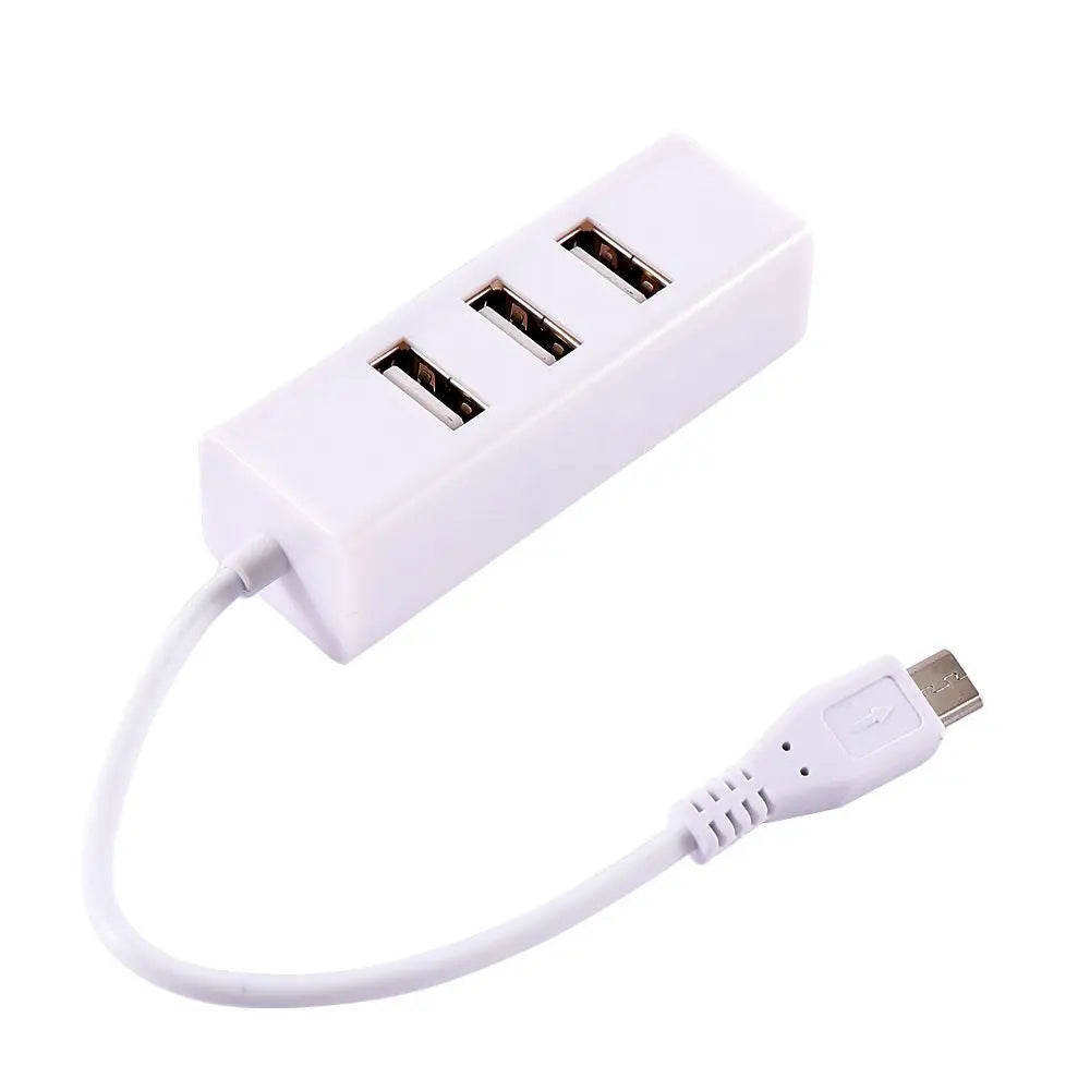 USB 2.0 Universal Micro USB 4 Ports OTG Hub Converter Adapter