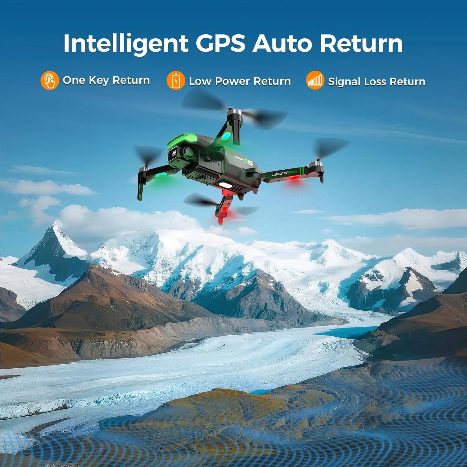 4K Camera Drone with Screen Controller 60 Min Flight Time A Return