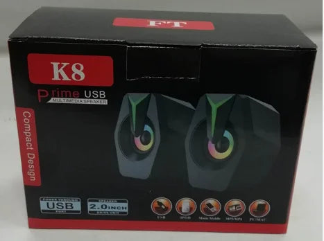 Black Mini USB Powered Wired 2.0 Gaming Music Speaker