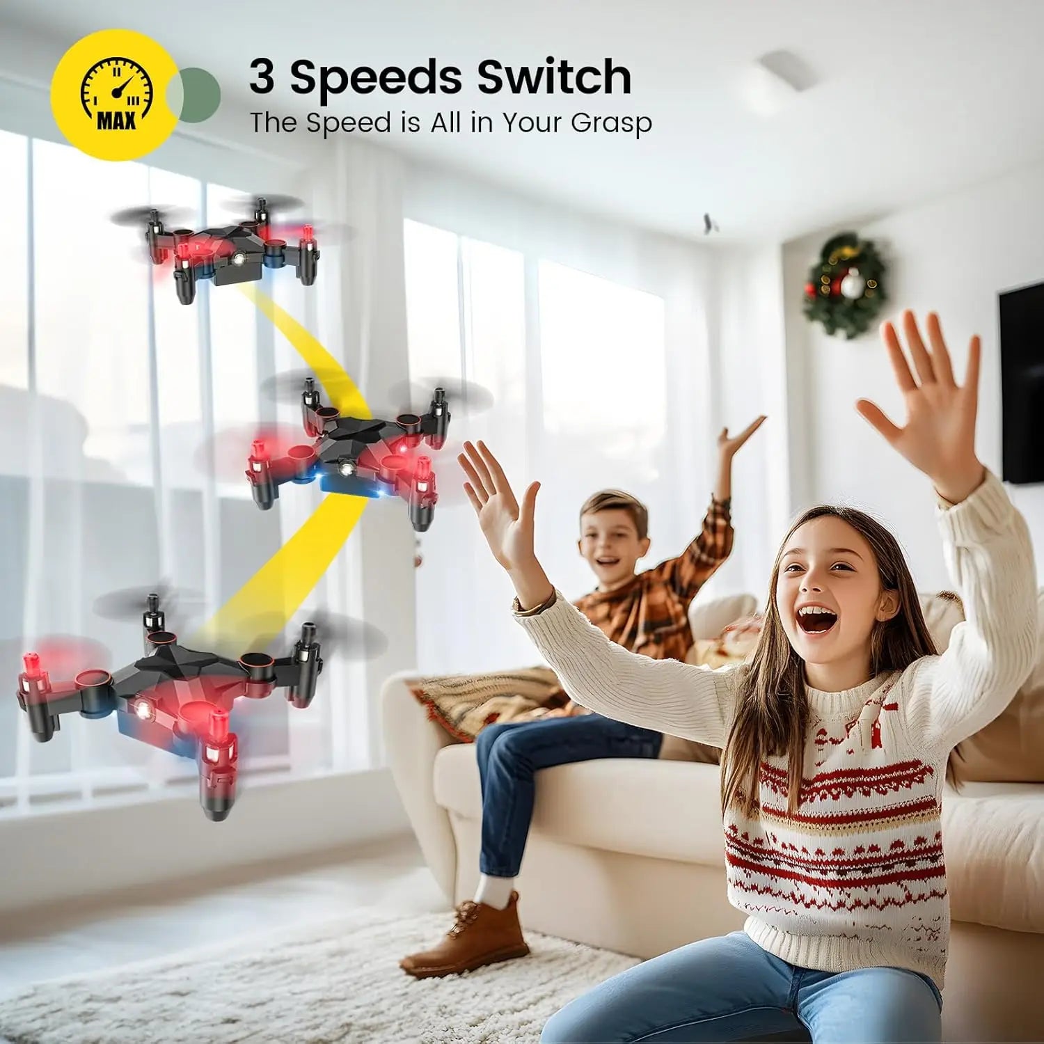 Foldable Mini Nano RC Drone for Kids Gift with Altitude Hold 3D Flips