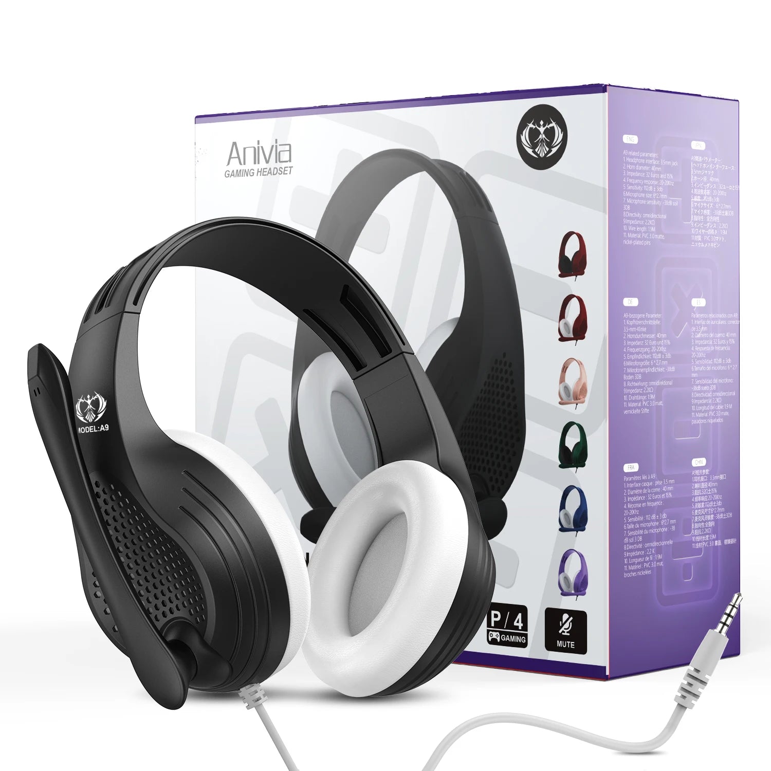 Wired Over Ear Headphones with Mic Noise Cancelling for Gaming
