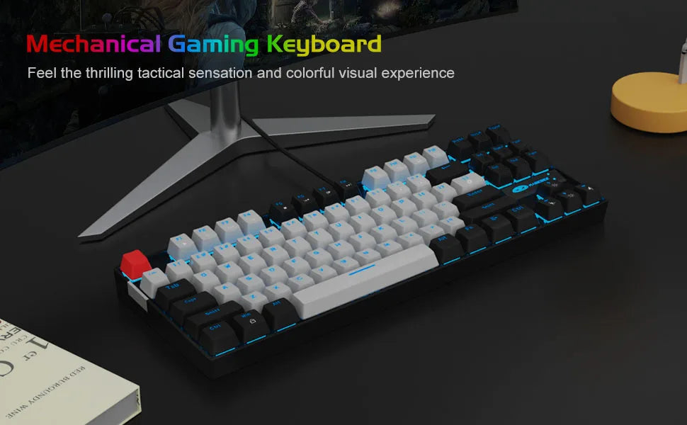 Mechanical Gaming Keyboard Blue Switch LED Blue Backlit