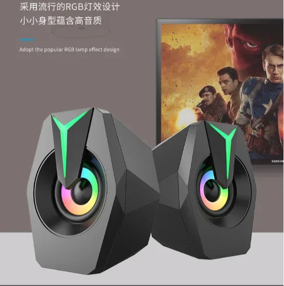 Black Mini USB Powered Wired 2.0 Gaming Music Speaker