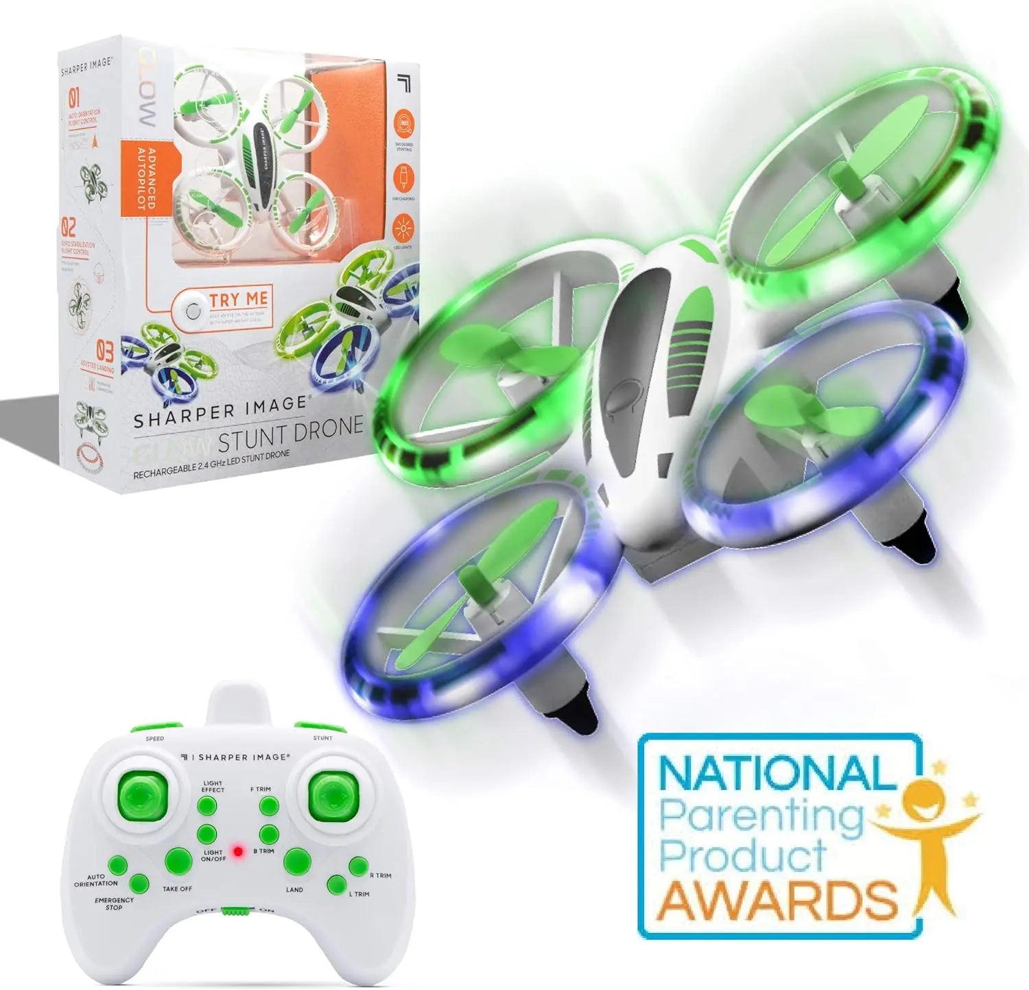 LED Glow Stunt Drone with Assisted Landing, Mini RC Quadcopter