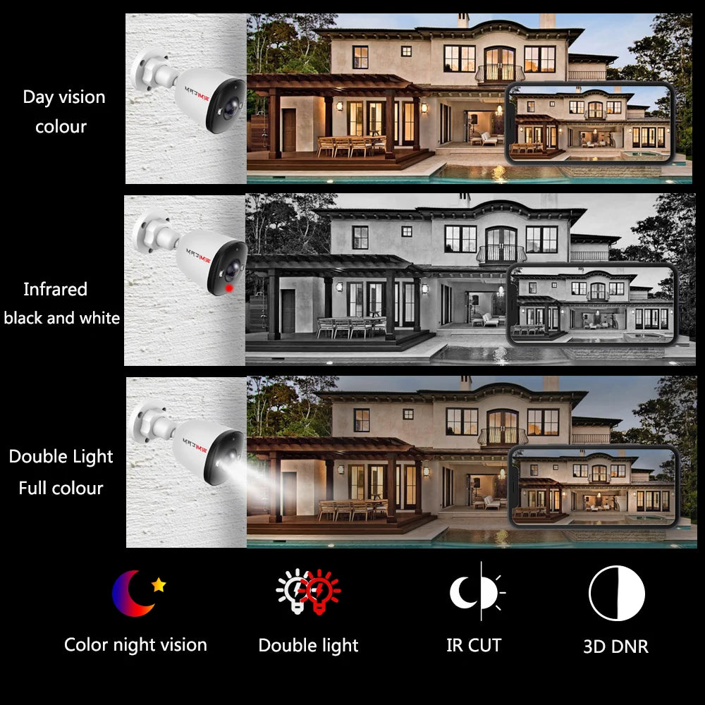 Security Camera Outdoor with Audio Color Night Vision