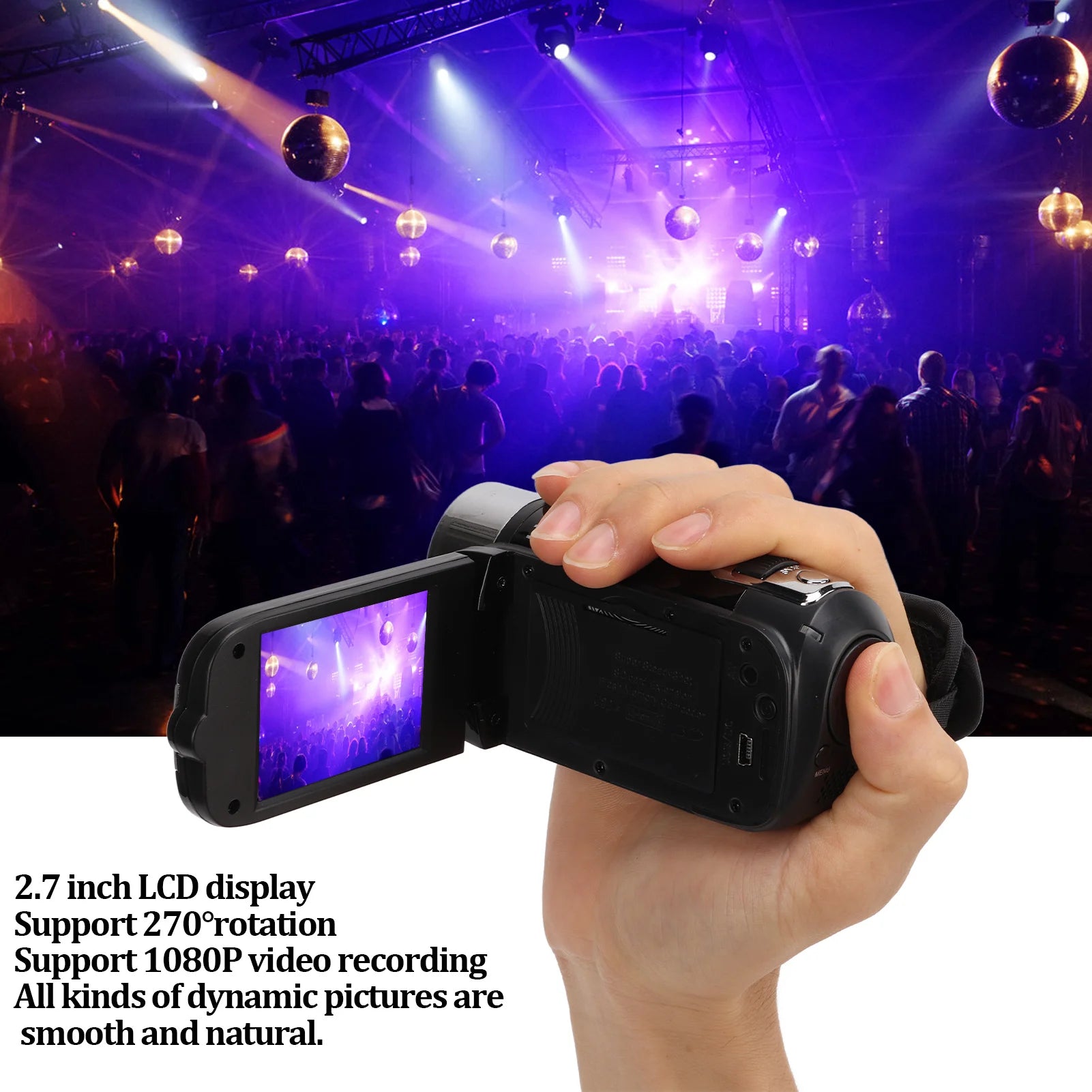 Digital Video Camcorder 16MP Color Screen 270° Rotation