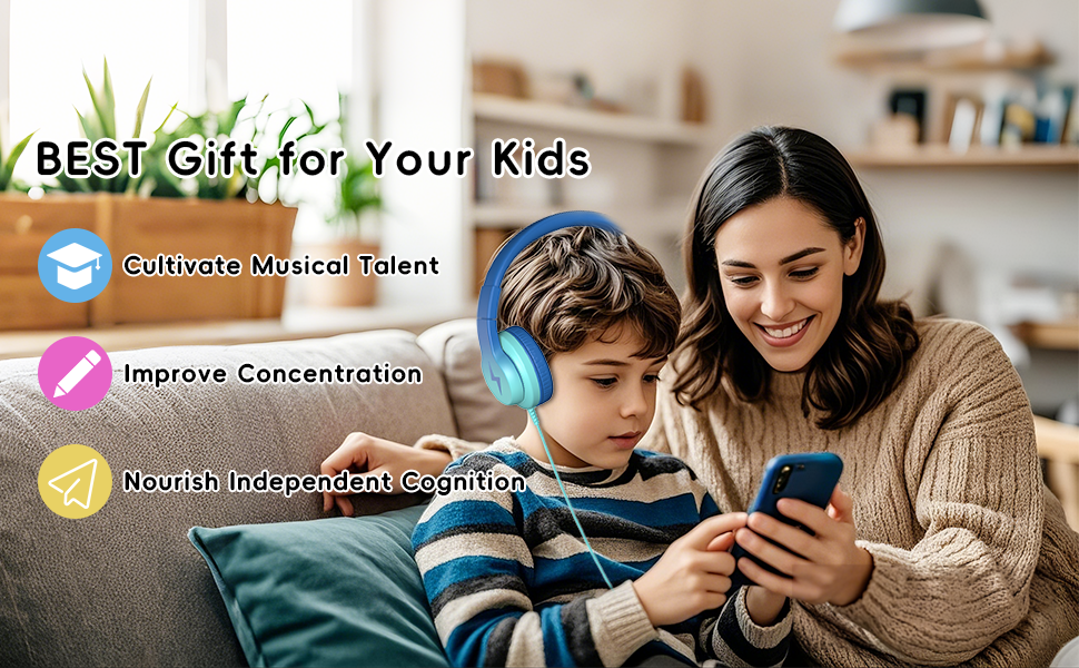 Kids Headphones Wired Headphones for Kids over Ear Microphone
