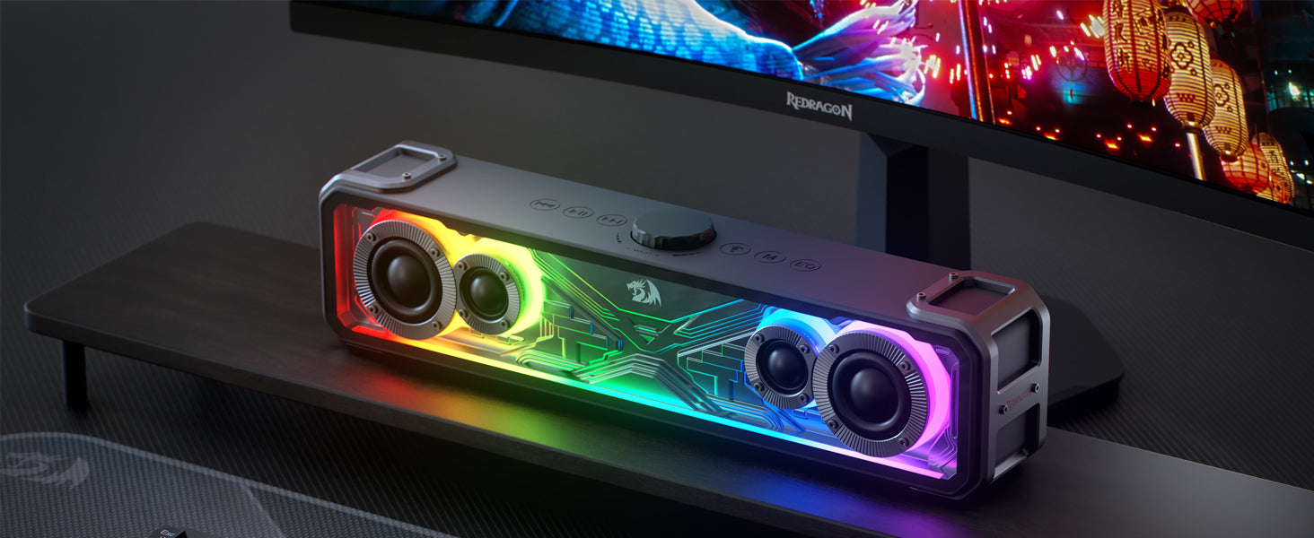 Redragon 2.0 Channel Stereo Speakers Touch-Control Bluetooth