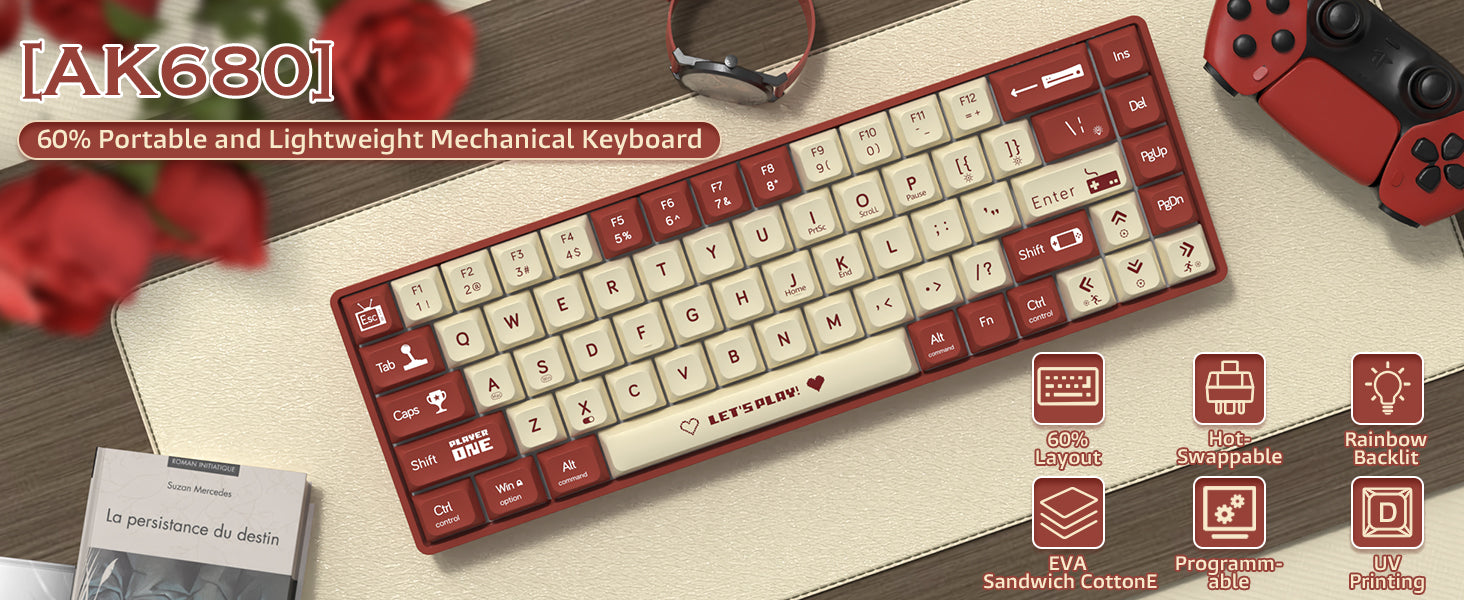 Wired Mechanical Gaming Keyboard Hot-Swappable RGB Rainbow